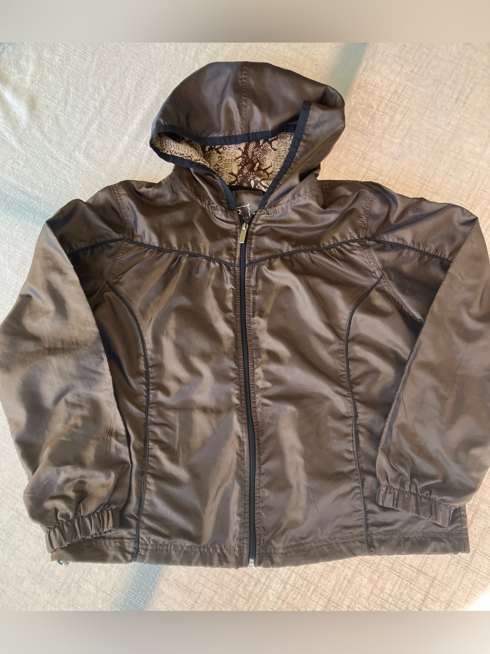 Jacket windbreaker Activology PL women’s chocolate brown zip FRT slip pockets